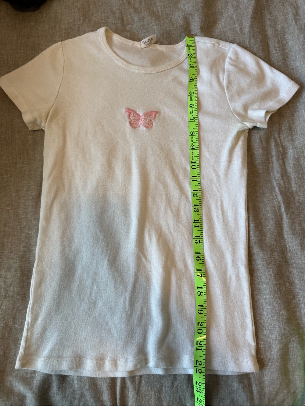 John Galt Brandy Melville White Baby Tee Top - Picture 8 of 8